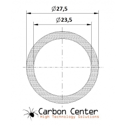 Rura z włókna węglowego 27,5x23,5x2000 mm (prepreg winding)