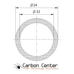 Rura z włókna węglowego 24x22x1000 mm (prepreg winding)