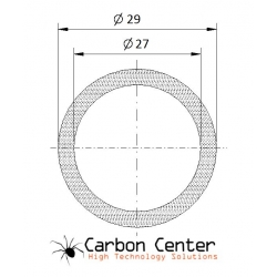 Rura z włókna węglowego 29x27x1000 mm (prepreg winding)