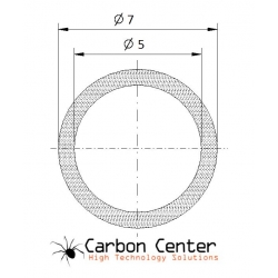 Rura z włókna węglowego 7x5x2000 mm (prepreg winding)